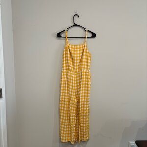 Old Navy Yellow Gingham Jumpsuit